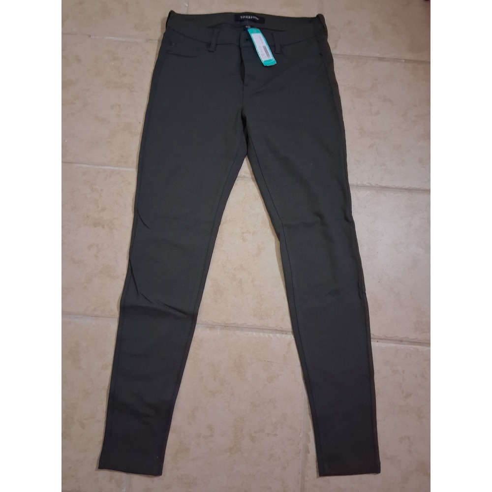 Liverpool Los Angeles Gia Glider Skinny Pull On Pants Olive Green Size 6